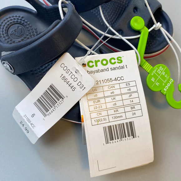 Baby Crocs Bayaband Sandals Navy Red Size 6 - Picture 4 of 4
